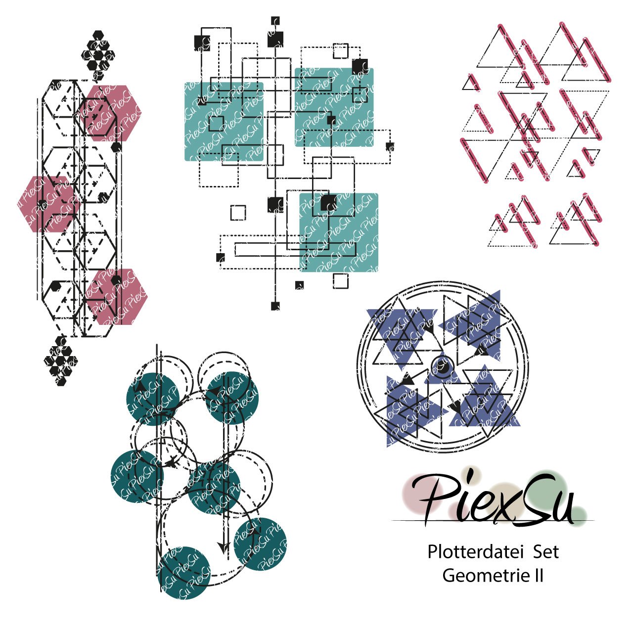 PiexSu-Plotterdatei-Set---Geometrie-II-dxf-svg-plotten