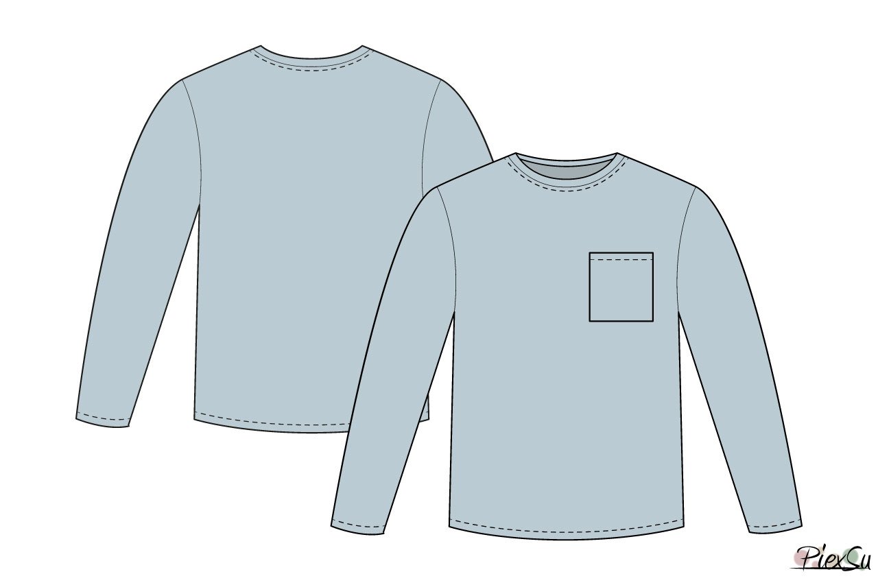 Schnittmusterbogen-Herren-Basic-Shirt-langarm-Sempel-technische-Zeichnung-farbig