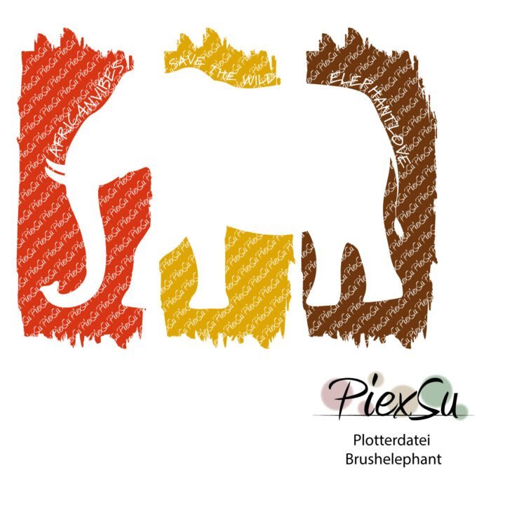 PiexSu-Plotterdatei-Brushelephant-Titelbild