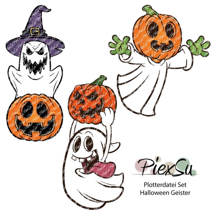 PiexSu-Plotterdatei-Set-Halloween-Geister-Titelbild