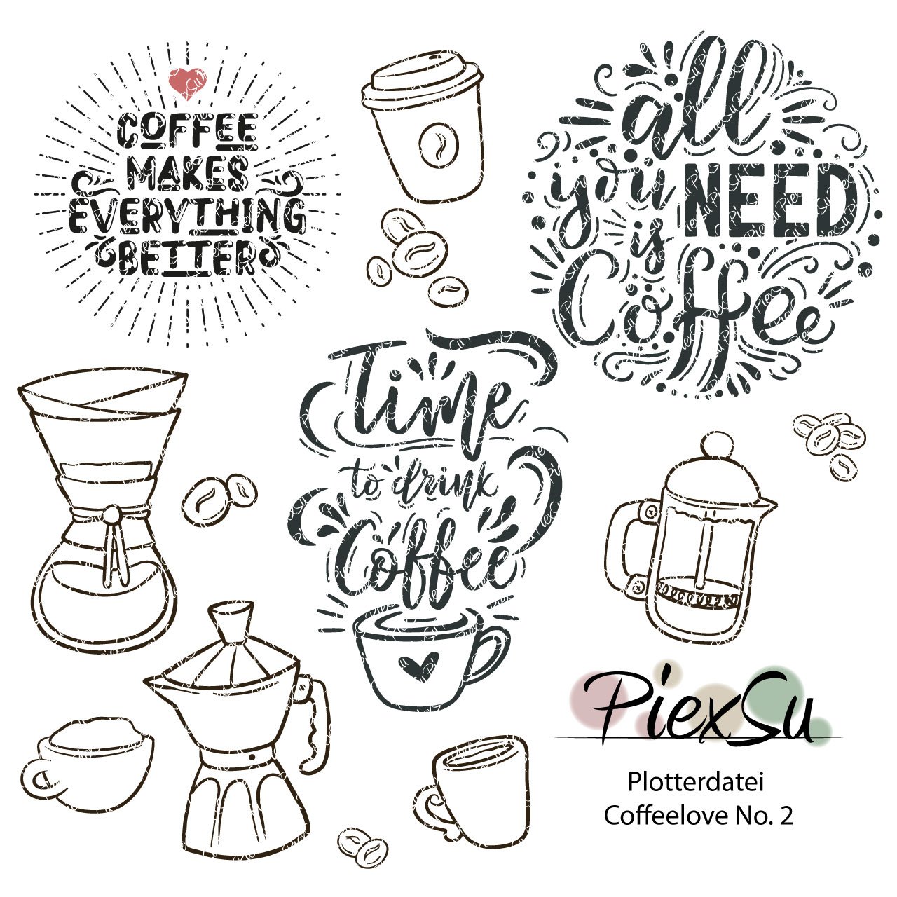 PiexSu-Plotterdatei-Set-Coffeelove-No.-2-Titelbild2